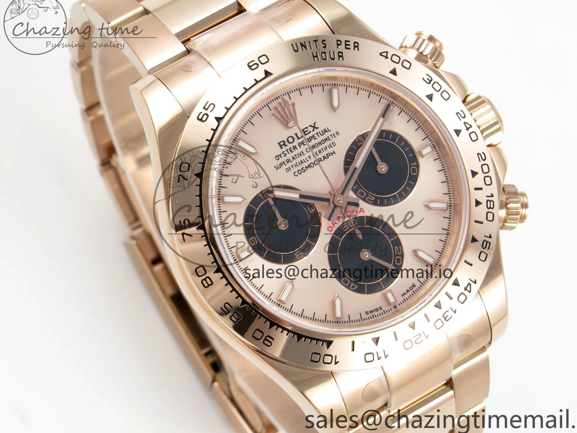 MiroTime 0130 WeatherProof Daytona 126505 RG Clean 1:1 Best Edition RG Champagne Stick Dial on RG Bracelet Super Clone DD 248